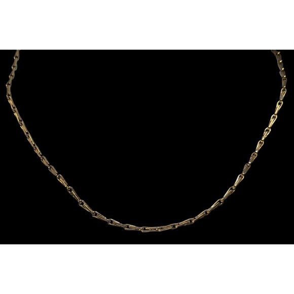 Quirky Vintage Teardrop-Like Gold Tone Chain Necklace - Picture 4 of 6